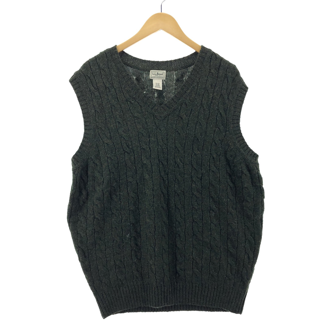 LLBean V-neck wool knit vest, men's XL /eaa383115