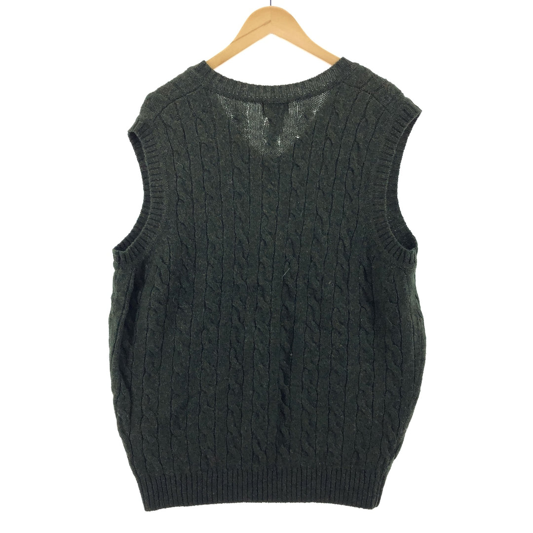 LLBean V-neck wool knit vest, men's XL /eaa383115