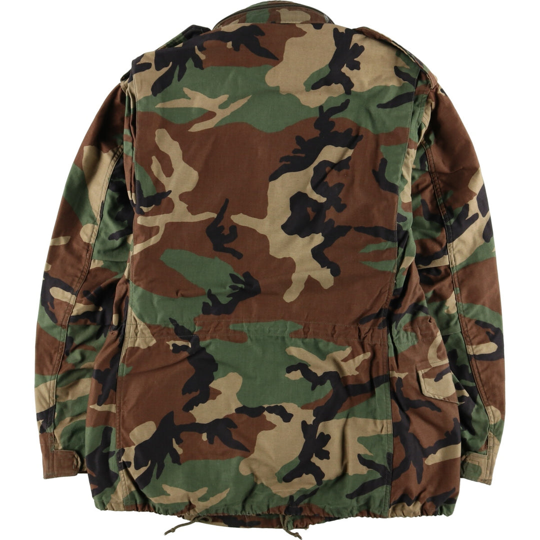 1989 delivery, genuine US military M-65 Woodland Camo camouflage pattern military field jacket, made in USA, MEDIUM LONG, men's L /eaa383851