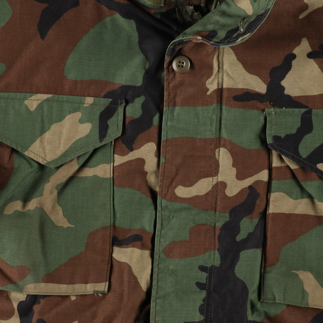 1989 delivery, genuine US military M-65 Woodland Camo camouflage pattern military field jacket, made in USA, MEDIUM LONG, men's L /eaa383851