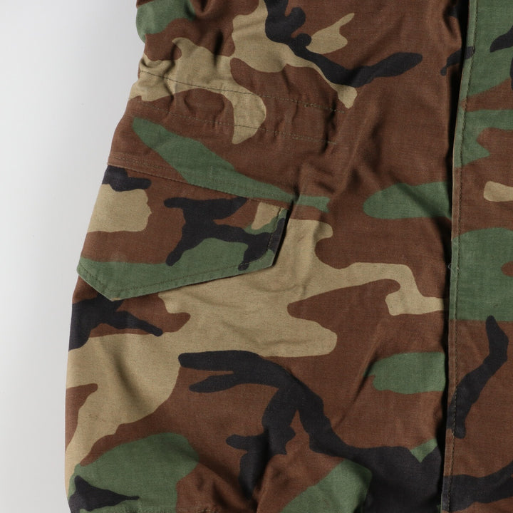 1989 delivery, genuine US military M-65 Woodland Camo camouflage pattern military field jacket, made in USA, MEDIUM LONG, men's L /eaa383851
