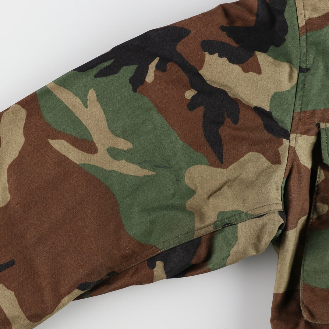 1989 delivery, genuine US military M-65 Woodland Camo camouflage pattern military field jacket, made in USA, MEDIUM LONG, men's L /eaa383851