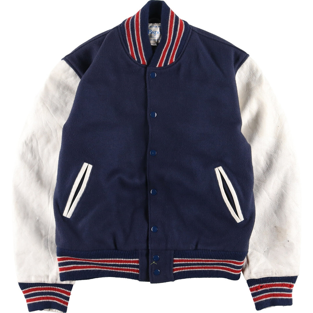 90'S GB sport leather sleeve wool varsity jacket award jacket varsity jacket made in USA men's M vintage /eaa384012