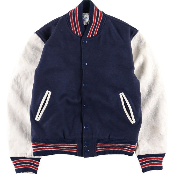 90'S GB sport leather sleeve wool varsity jacket award jacket varsity jacket made in USA men's M vintage /eaa384012