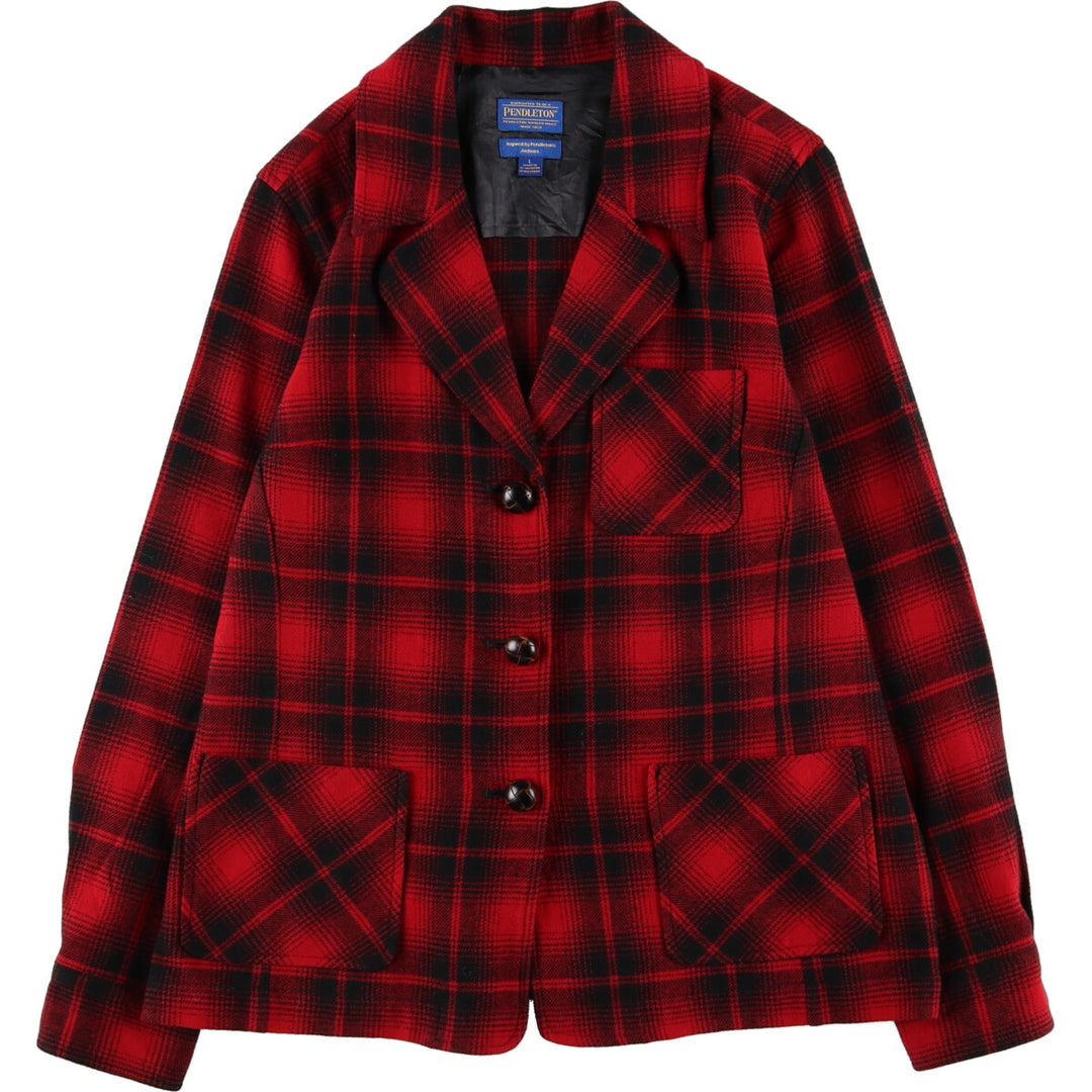 Pendleton Check Pattern Easy Jacket Tailored Jacket Women's L /eaa384123