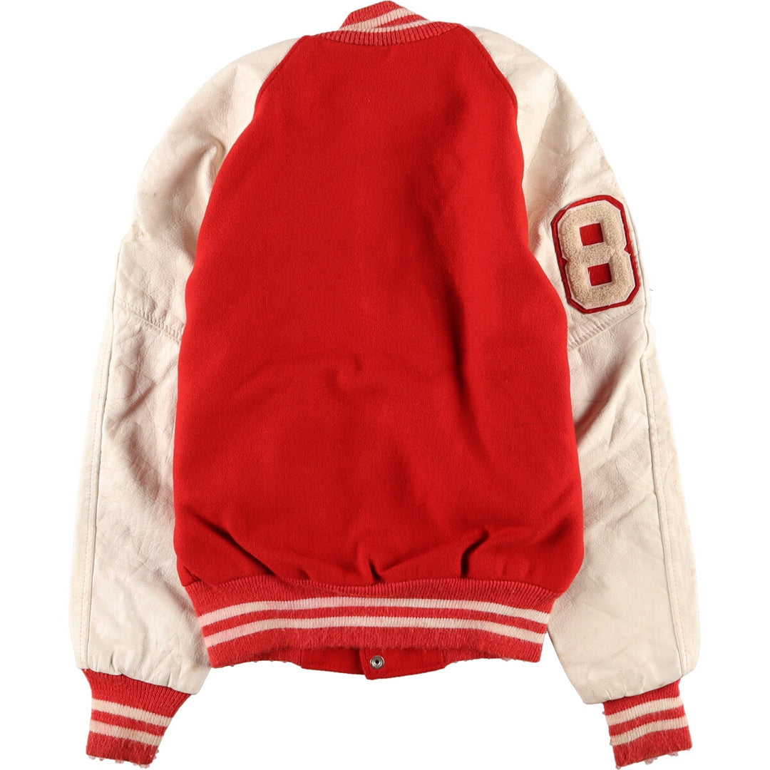 80'S Leather Sleeve Wool Stadium Jacket Award Jacket Varsity Jacket Men's M Vintage /eaa384175