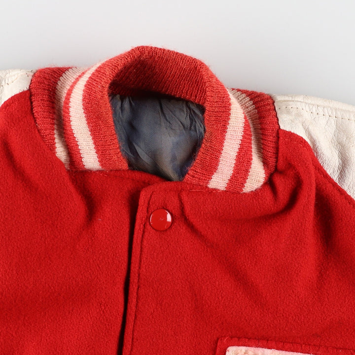 80'S Leather Sleeve Wool Stadium Jacket Award Jacket Varsity Jacket Men's M Vintage /eaa384175