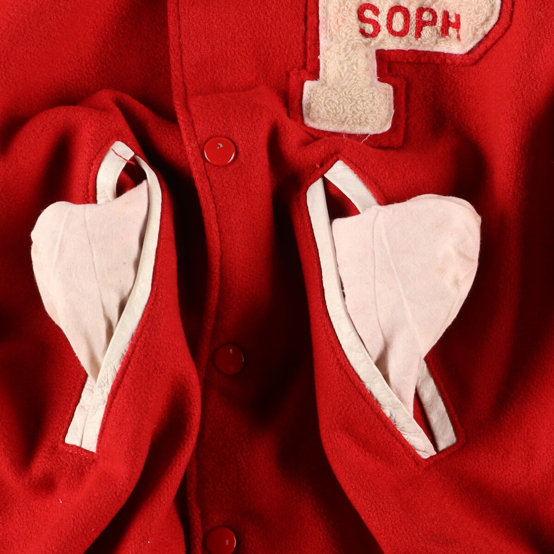 80'S Leather Sleeve Wool Stadium Jacket Award Jacket Varsity Jacket Men's M Vintage /eaa384175