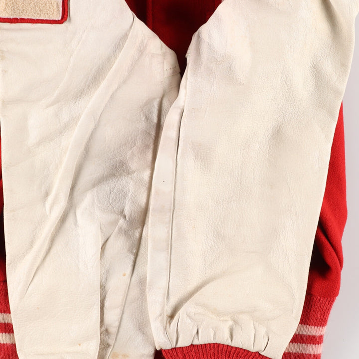 80'S Leather Sleeve Wool Stadium Jacket Award Jacket Varsity Jacket Men's M Vintage /eaa384175