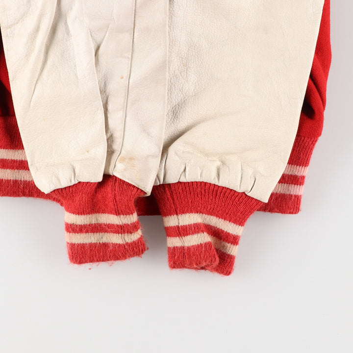 80'S Leather Sleeve Wool Stadium Jacket Award Jacket Varsity Jacket Men's M Vintage /eaa384175