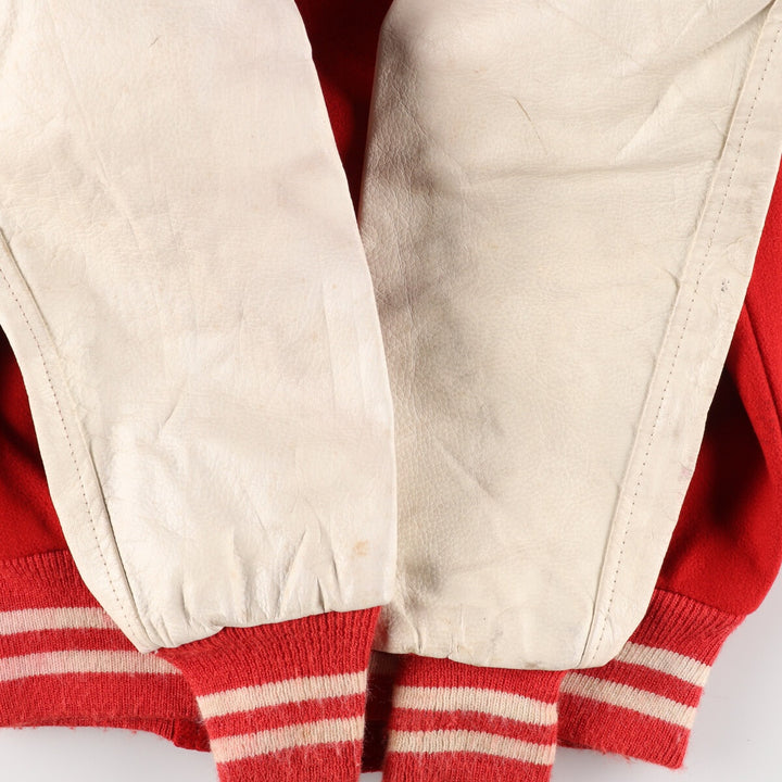 80'S Leather Sleeve Wool Stadium Jacket Award Jacket Varsity Jacket Men's M Vintage /eaa384175