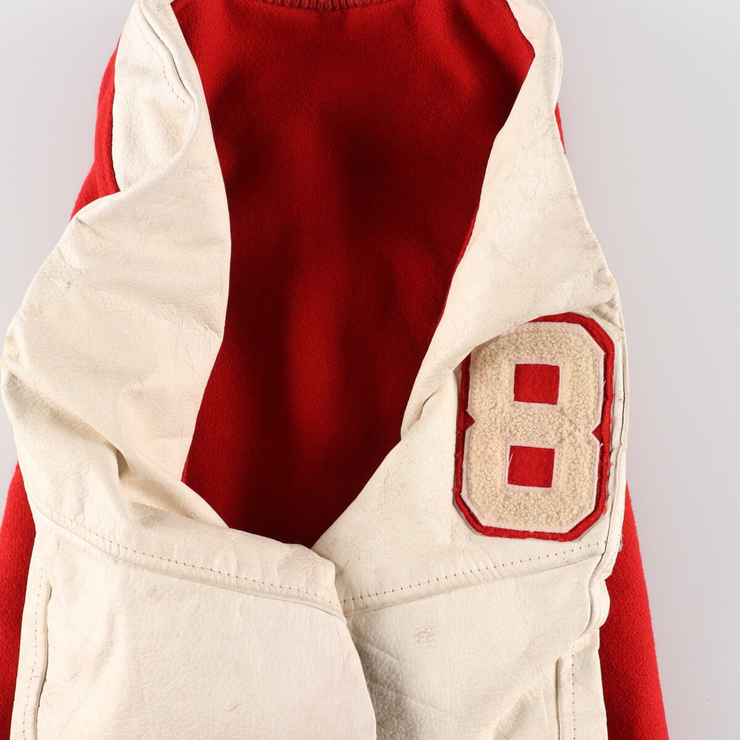 80'S Leather Sleeve Wool Stadium Jacket Award Jacket Varsity Jacket Men's M Vintage /eaa384175