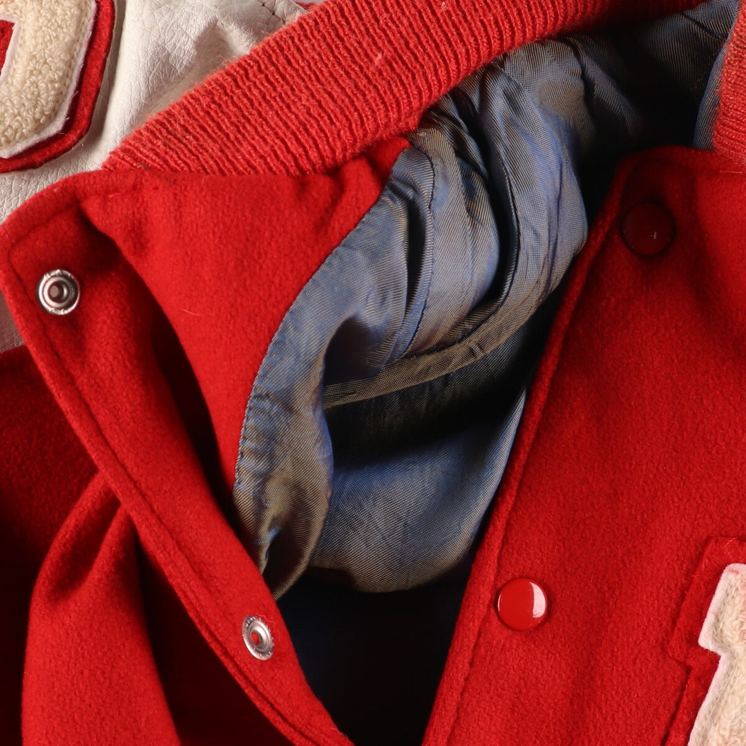 80'S Leather Sleeve Wool Stadium Jacket Award Jacket Varsity Jacket Men's M Vintage /eaa384175