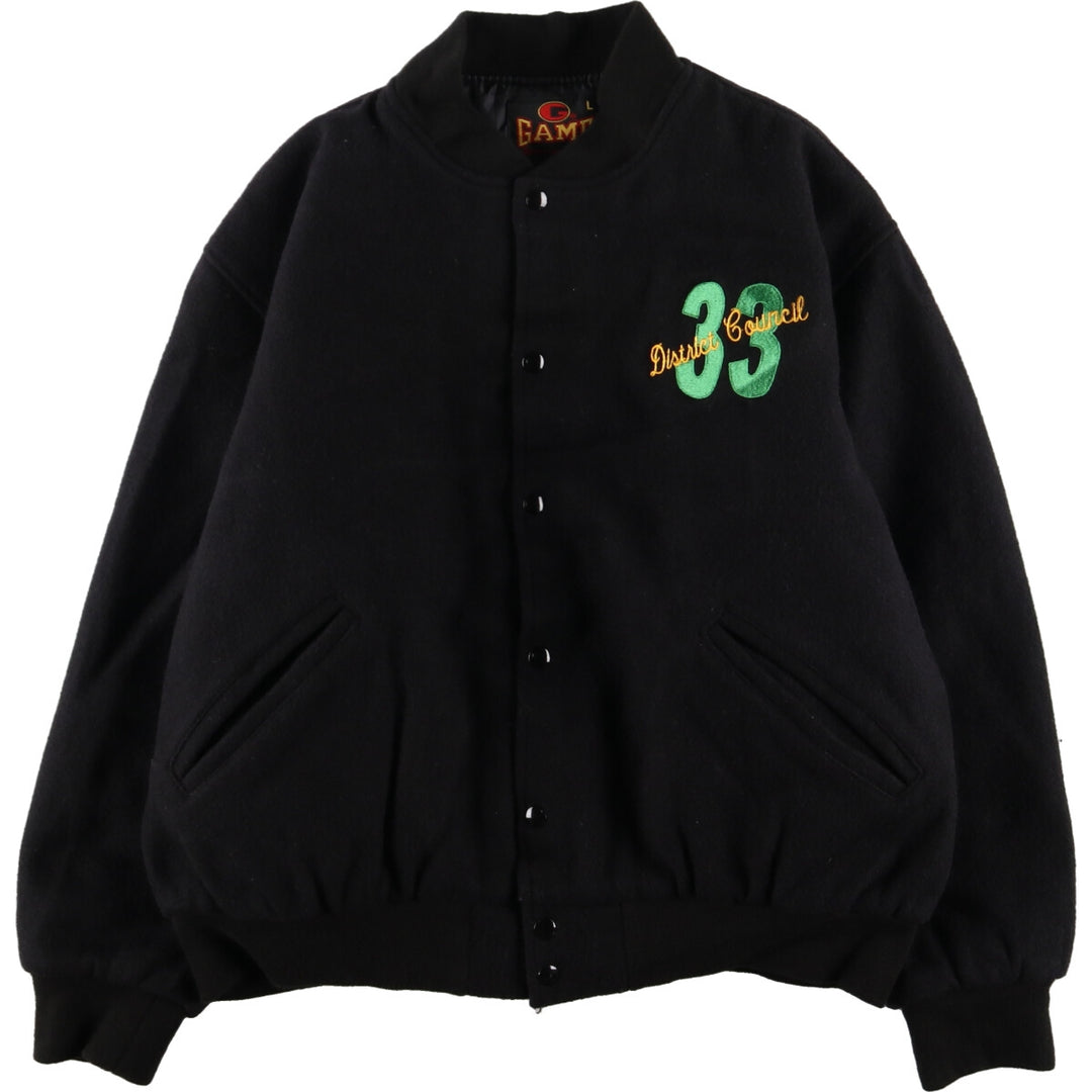 GAME Wool Stadium Jacket Award Jacket Varsity Jacket Made in USA Men's L /eaa384180