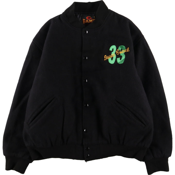 GAME Wool Stadium Jacket Award Jacket Varsity Jacket Made in USA Men's L /eaa384180