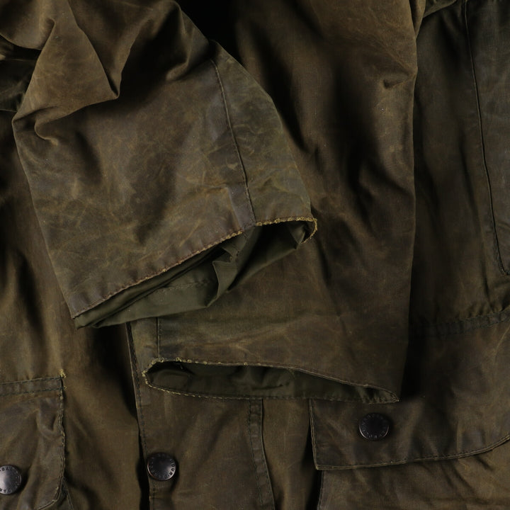 90'S Barbour BORDER Old 3 Warrant Waxed Cotton Oiled Jacket Made in England C44 Men's L Vintage /eaa384182