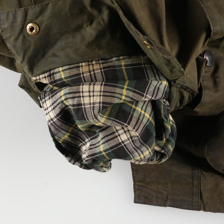 90'S Barbour BORDER Old 3 Warrant Waxed Cotton Oiled Jacket Made in England C44 Men's L Vintage /eaa384182