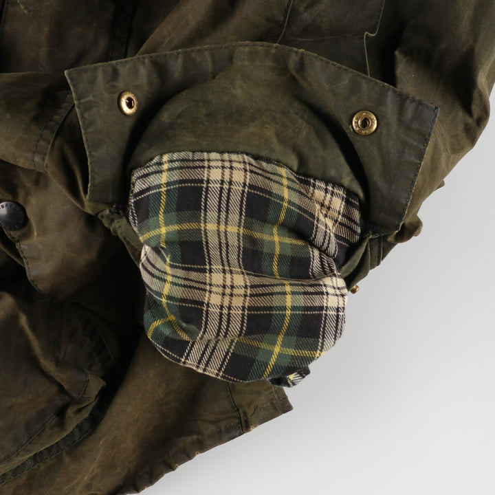 90'S Barbour BORDER Old 3 Warrant Waxed Cotton Oiled Jacket Made in England C44 Men's L Vintage /eaa384182