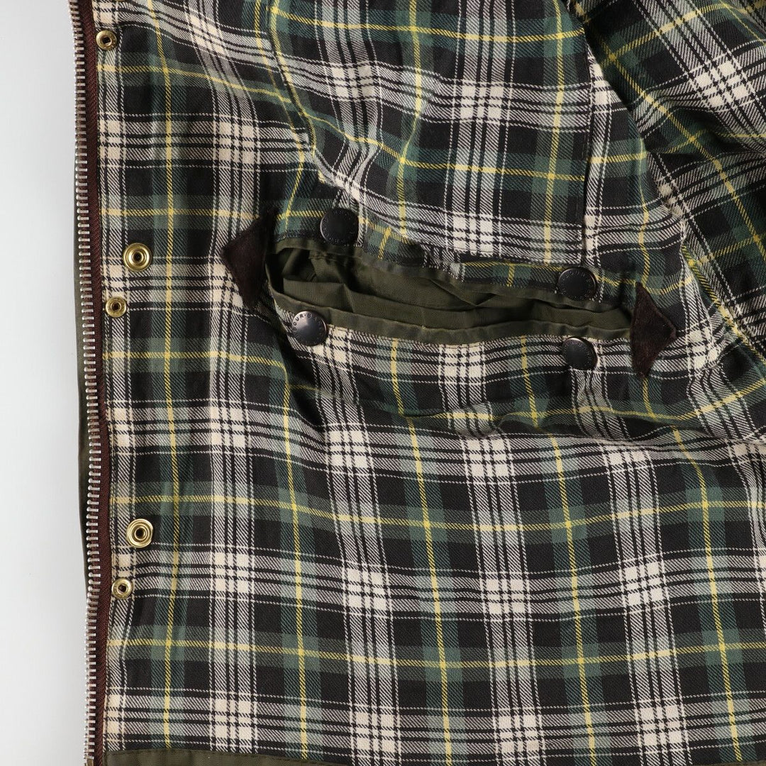 90'S Barbour BORDER Old 3 Warrant Waxed Cotton Oiled Jacket Made in England C44 Men's L Vintage /eaa384182