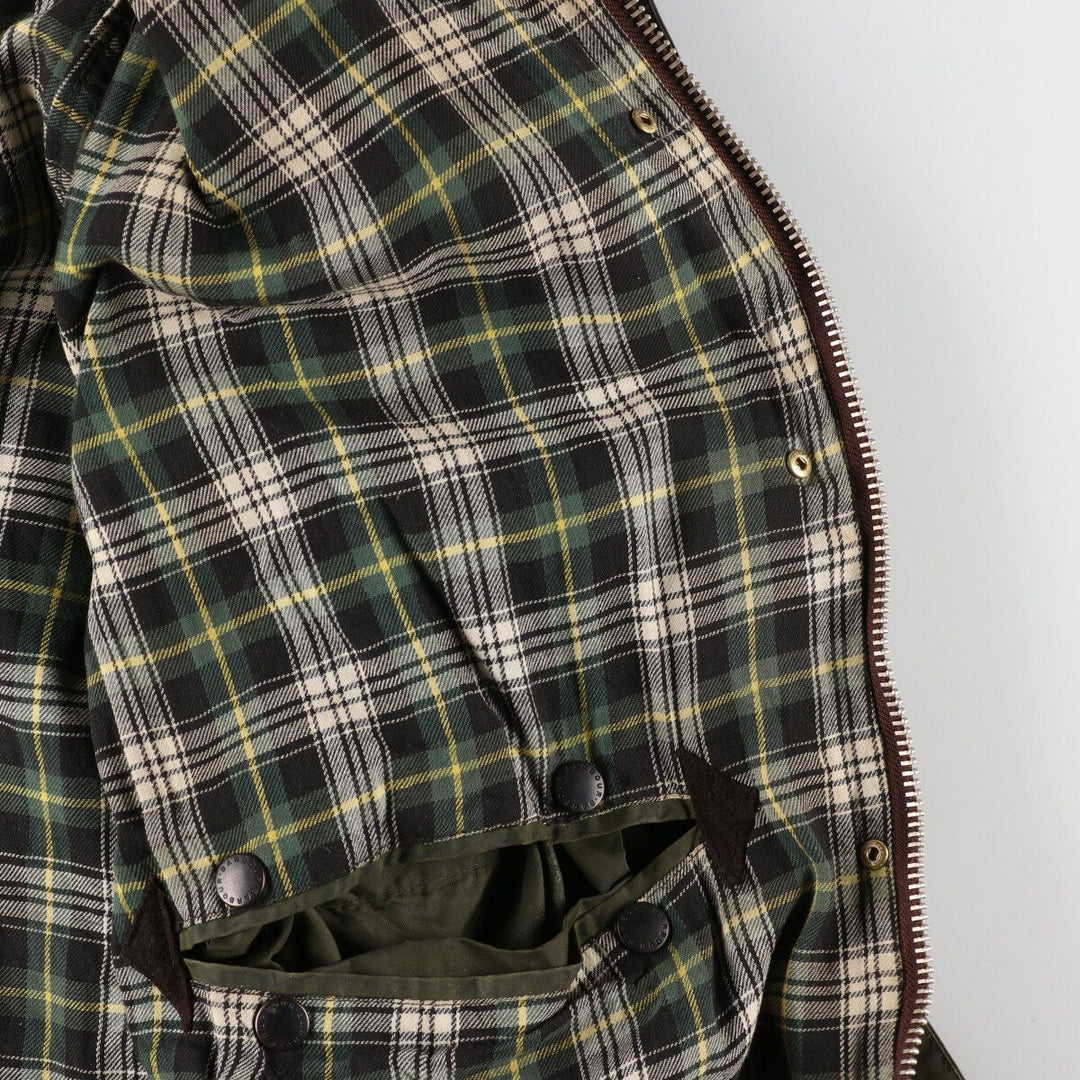 90'S Barbour BORDER Old 3 Warrant Waxed Cotton Oiled Jacket Made in England C44 Men's L Vintage /eaa384182