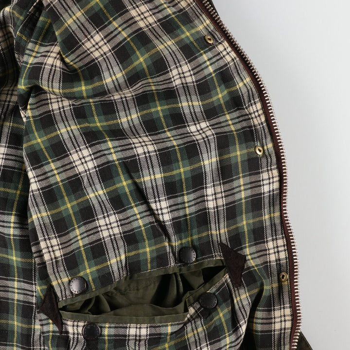 90'S Barbour BORDER Old 3 Warrant Waxed Cotton Oiled Jacket Made in England C44 Men's L Vintage /eaa384182