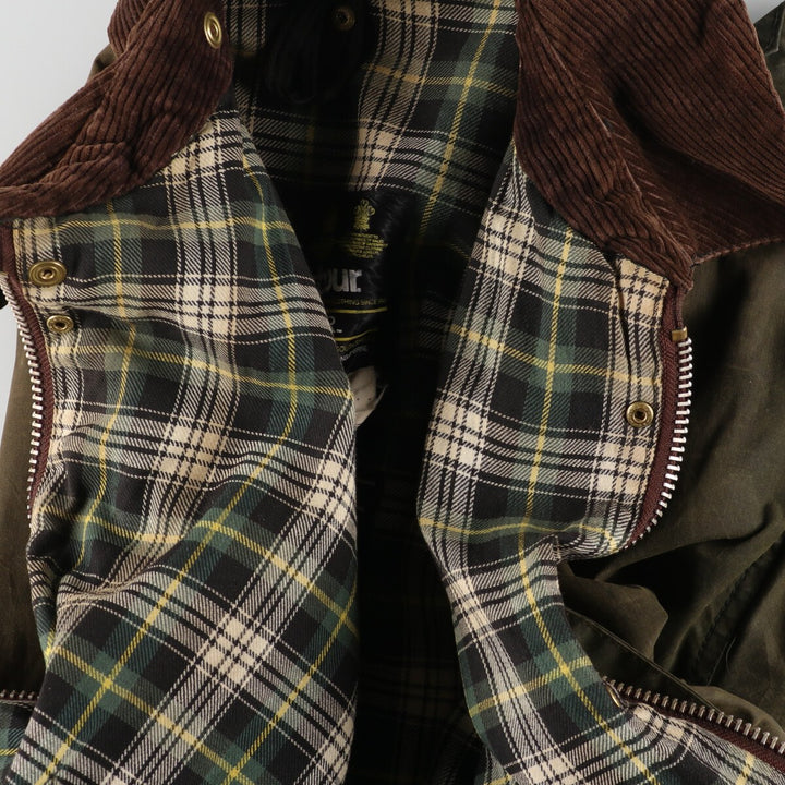 90'S Barbour BORDER Old 3 Warrant Waxed Cotton Oiled Jacket Made in England C44 Men's L Vintage /eaa384182