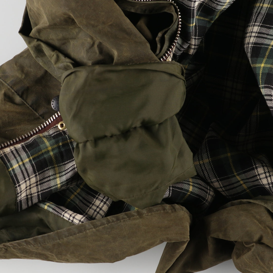 90'S Barbour BORDER Old 3 Warrant Waxed Cotton Oiled Jacket Made in England C44 Men's L Vintage /eaa384182