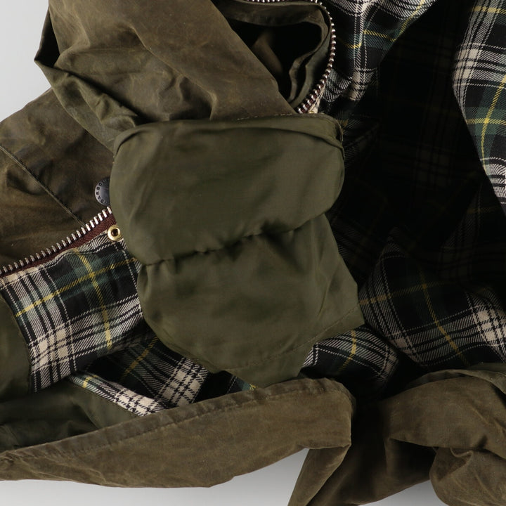 90'S Barbour BORDER Old 3 Warrant Waxed Cotton Oiled Jacket Made in England C44 Men's L Vintage /eaa384182