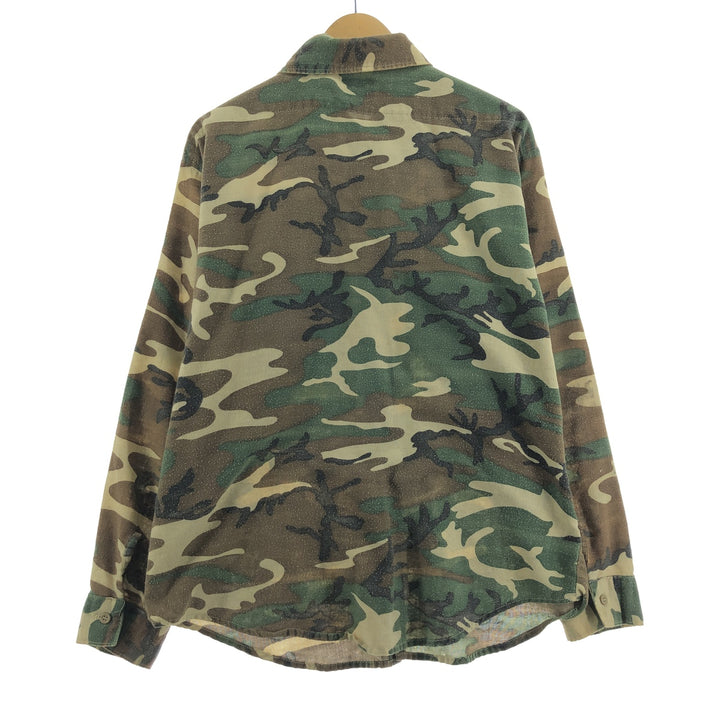 70'S Five Brother Camouflage Pattern Long Sleeve Chamois Cloth Shirt Made in USA Men's XL Vintage /eaa384289