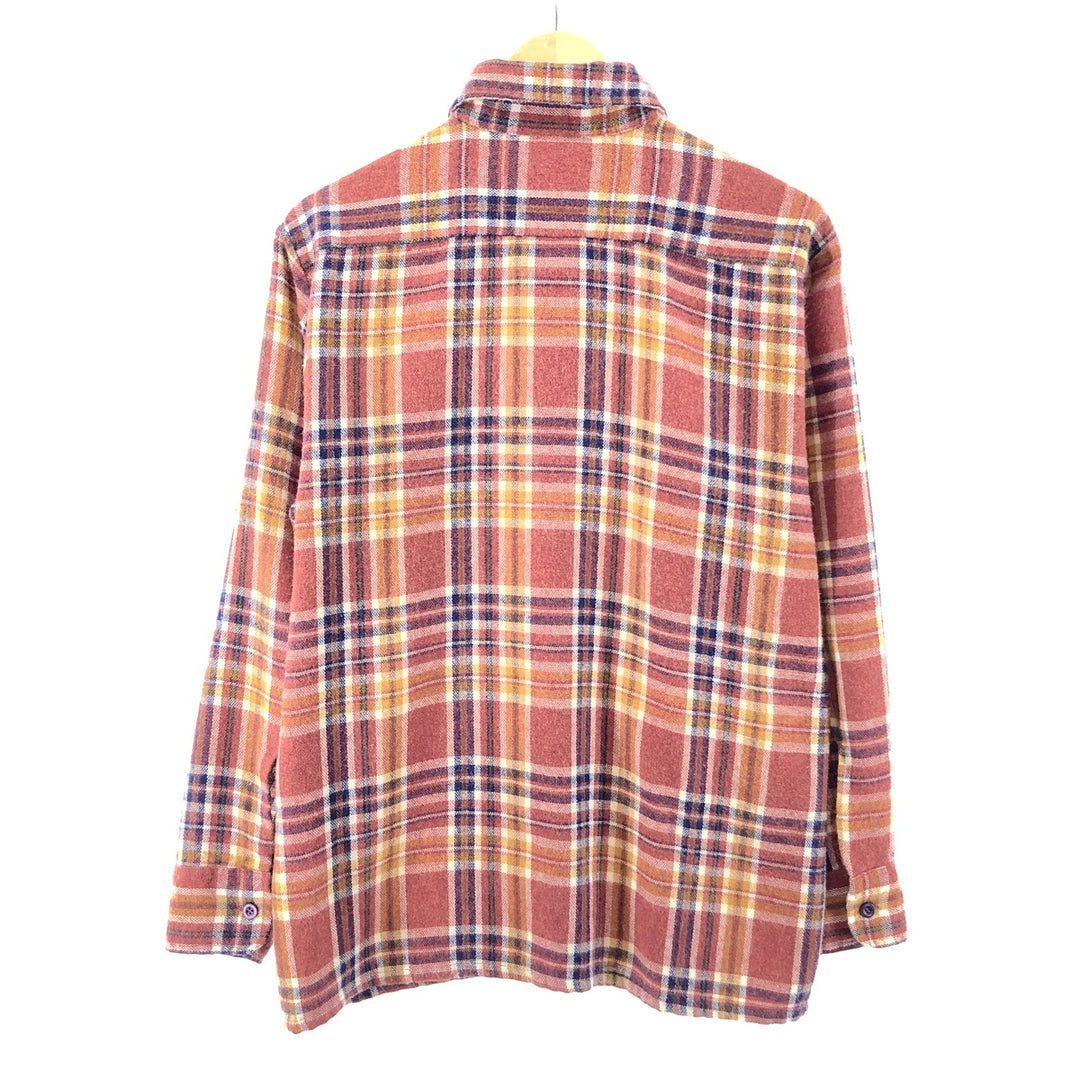 70'S Pinofabrini Long Sleeve Flannel Check Shirt Men's L Vintage /eaa384351