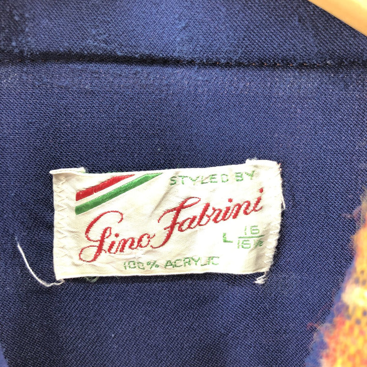 70'S Pinofabrini Long Sleeve Flannel Check Shirt Men's L Vintage /eaa384351