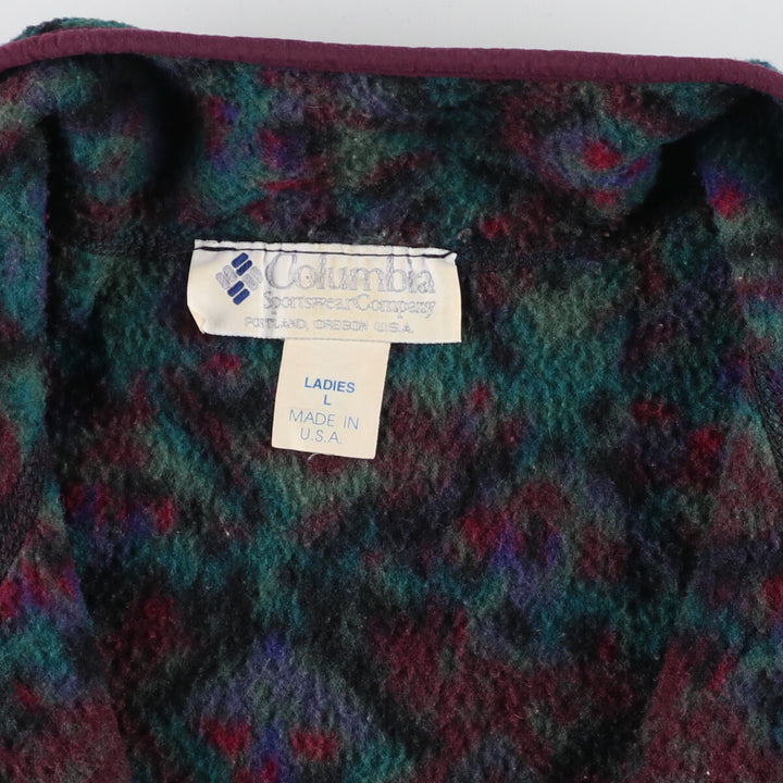 90'S Columbia All-over Print Half-Zip Fleece Pullover Women's XL Vintage /eaa384430