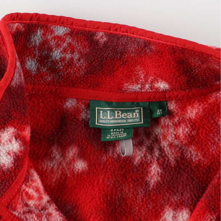 LLBean Snow Pattern Fleece Pullover Women's Free Size /eaa384441