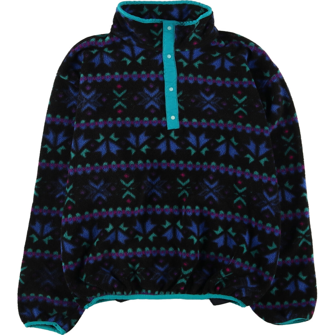 90'S LLBean all-over print half snap fleece pullover, women's XL, vintage /eaa384442