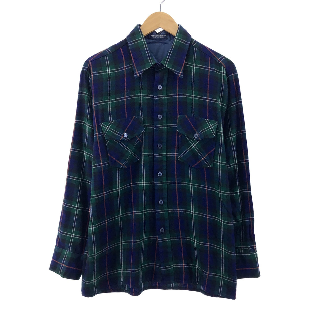 WINTERWEIGHTS Long Sleeve Light Flannel Check Shirt Men's L /eaa384633