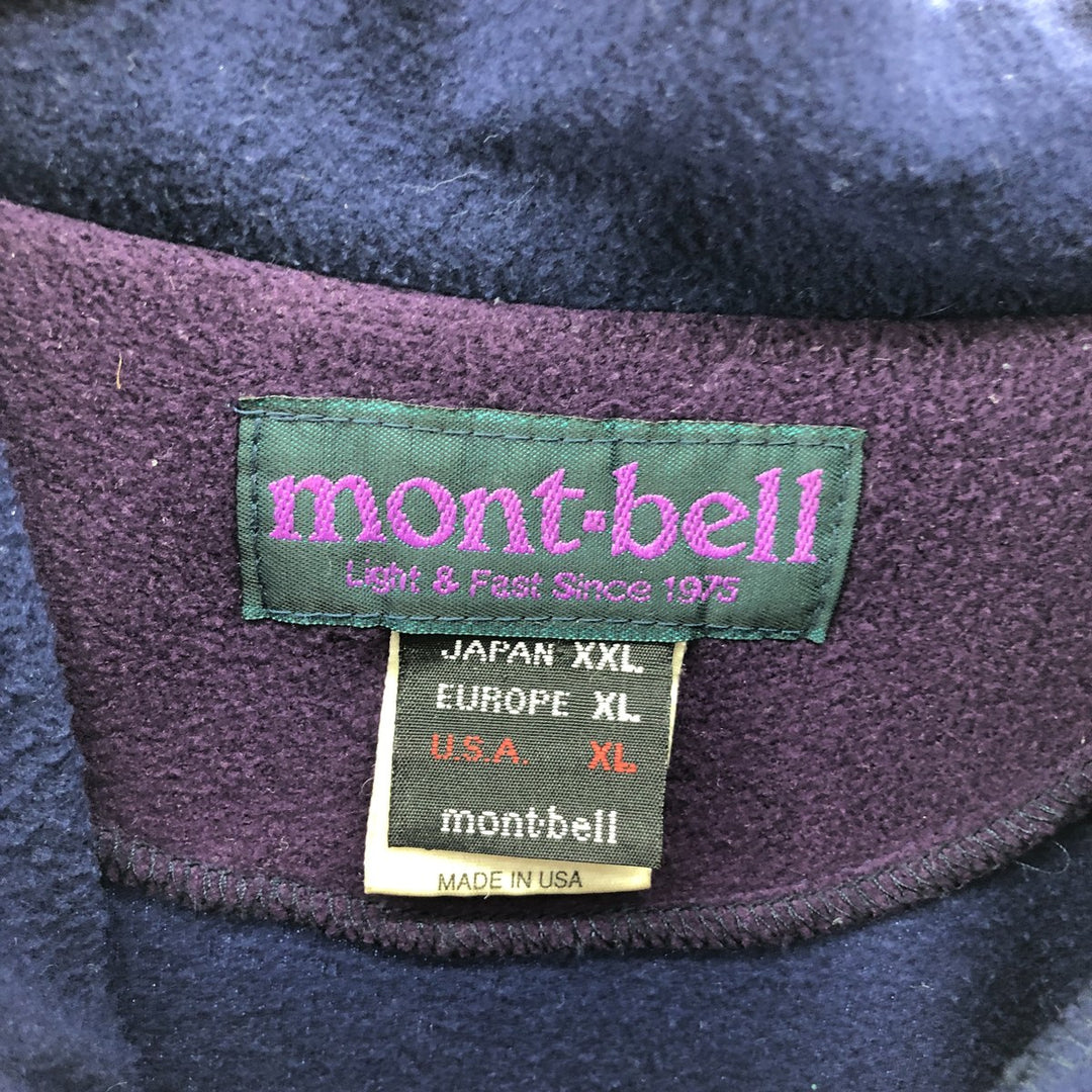 90'S Mont-Bell Half Button Fleece Pullover Made in USA Men's XL Vintage /eaa384711