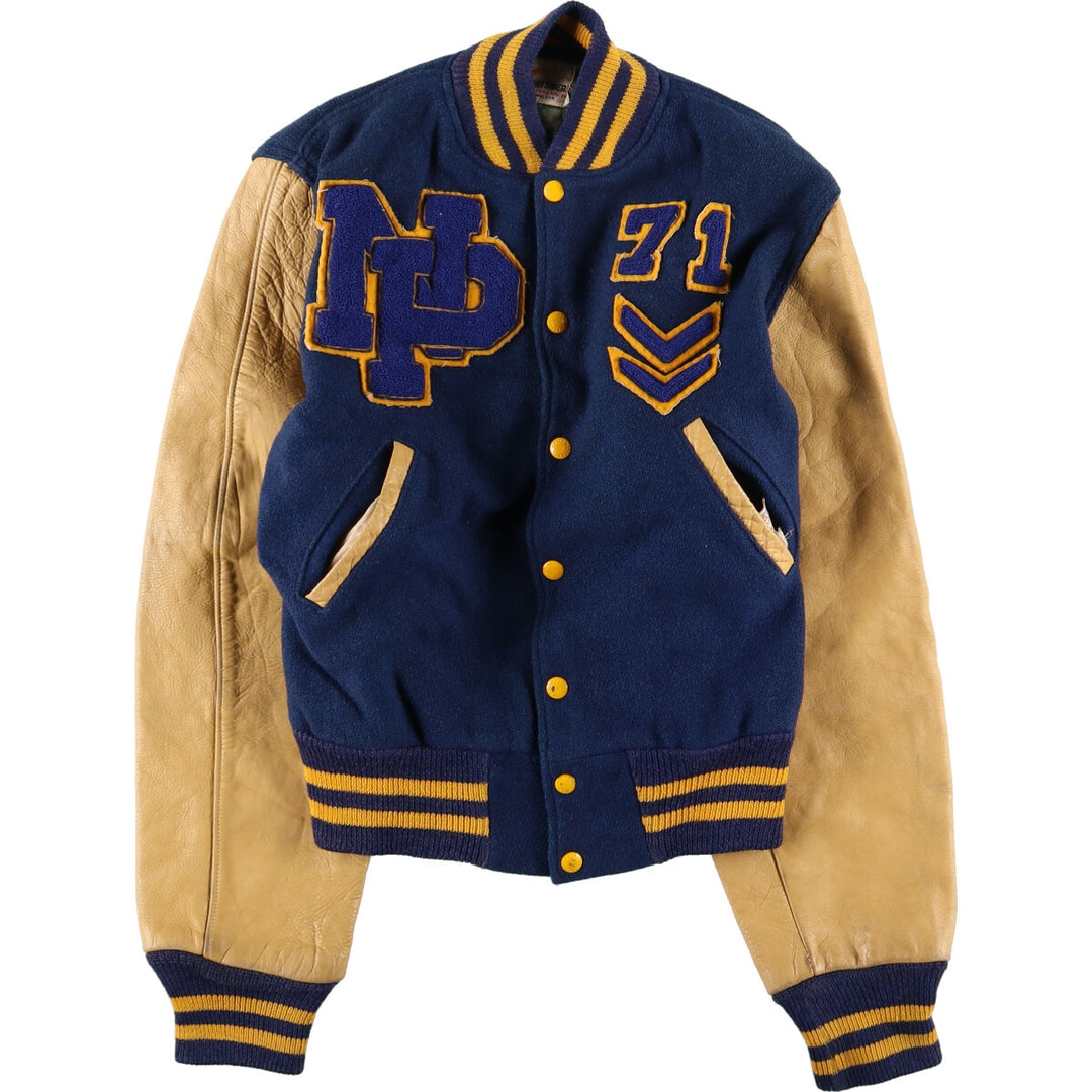 70'S MARSHALL College Sleeve Leather Wool Stadium Jacket Award Jacket Varsity Jacket Men's M Vintage /eaa384716