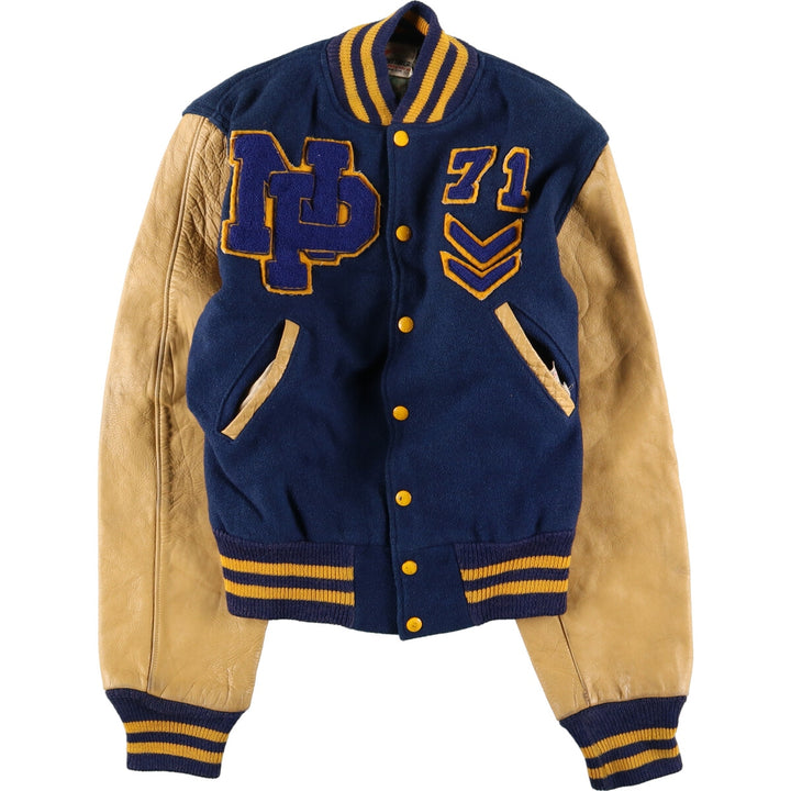 70'S MARSHALL College Sleeve Leather Wool Stadium Jacket Award Jacket Varsity Jacket Men's M Vintage /eaa384716