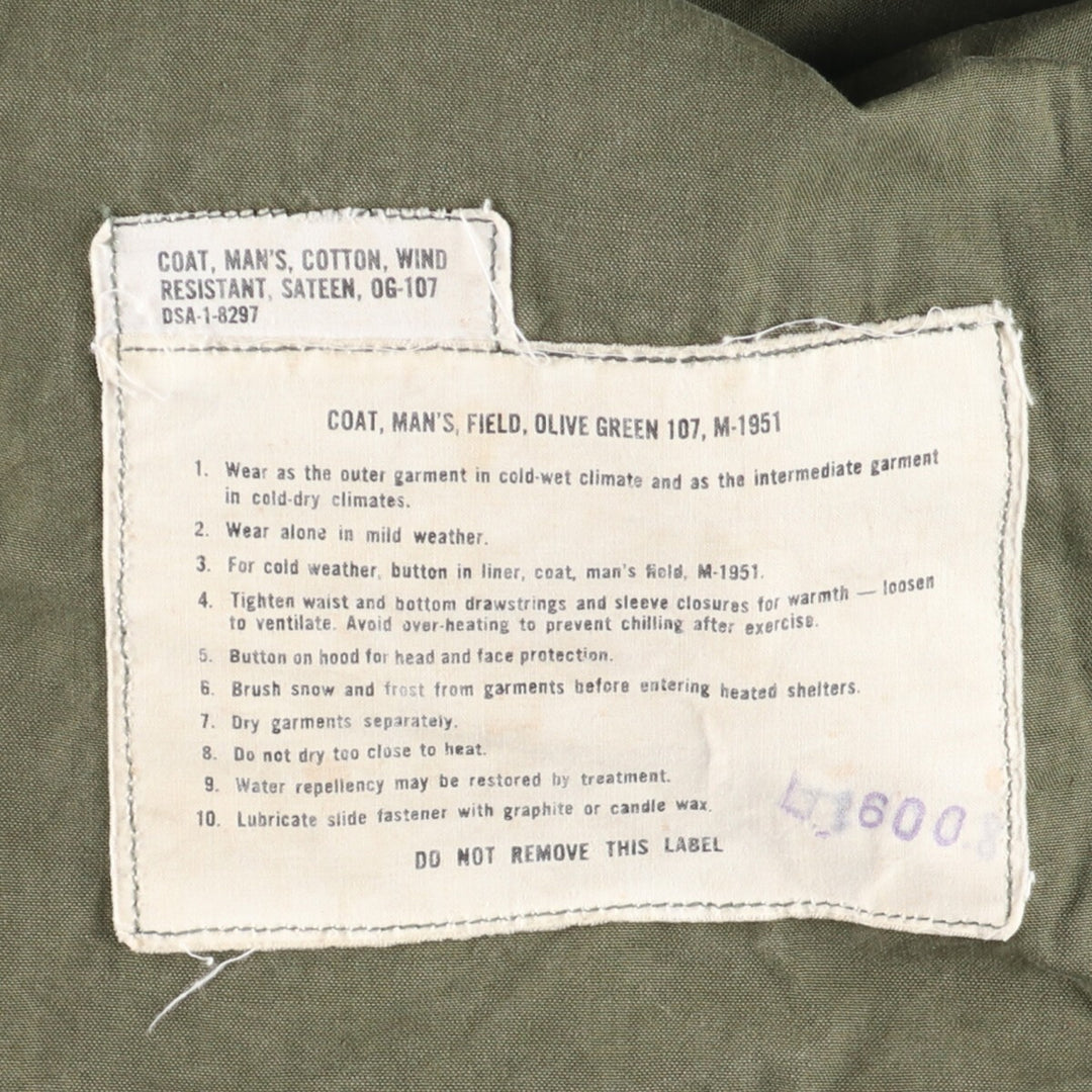 1950'S US Army M-51 Military Field Jacket Made in USA LONG SMALL Men's M Vintage /eaa384756