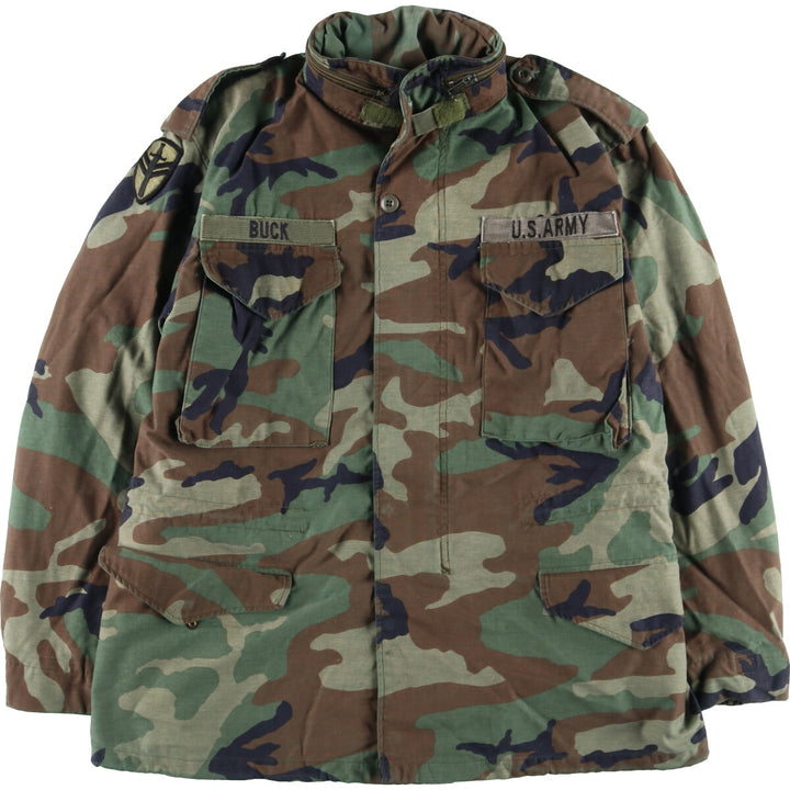 1986 delivery, genuine US military item, USARMY M-65 Woodland Camo military field jacket, made in USA, MEDIUM REGULAR, men's L /eaa384761