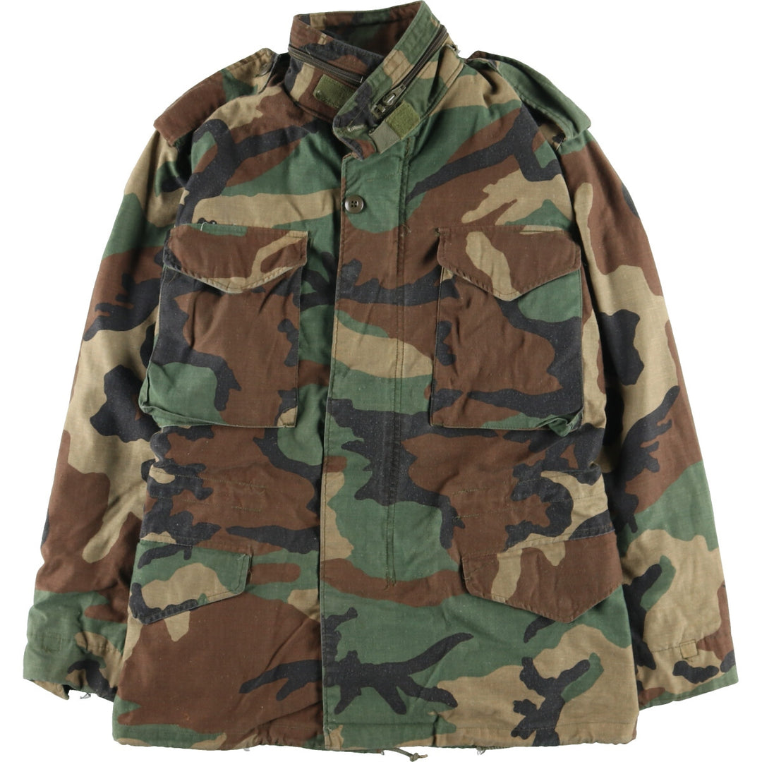 1987 delivery, genuine US military M-65 Woodland Camo camouflage pattern military field jacket, USA made, X-SMALL REGULAR, men's S /eaa384776
