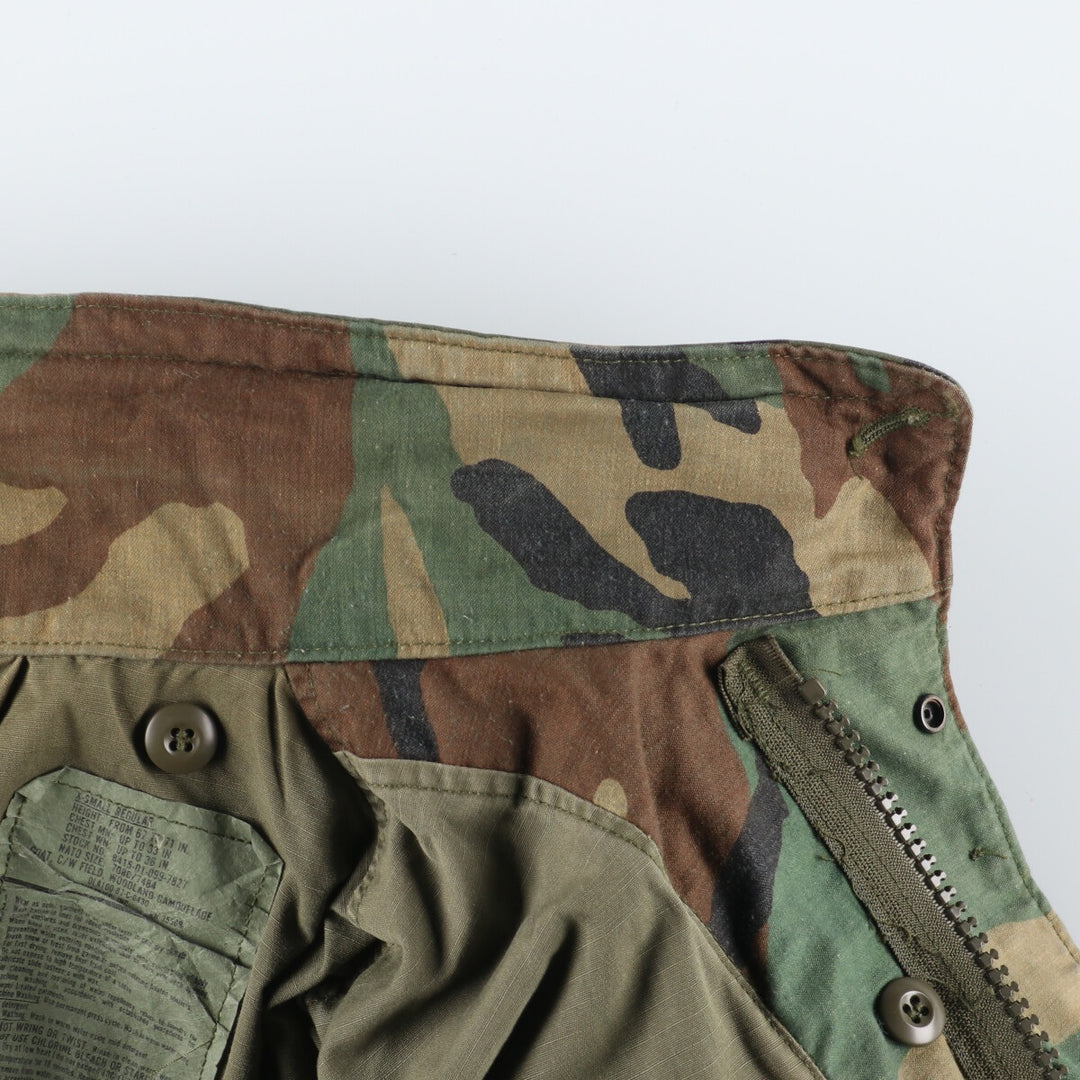 1987 delivery, genuine US military M-65 Woodland Camo camouflage pattern military field jacket, USA made, X-SMALL REGULAR, men's S /eaa384776