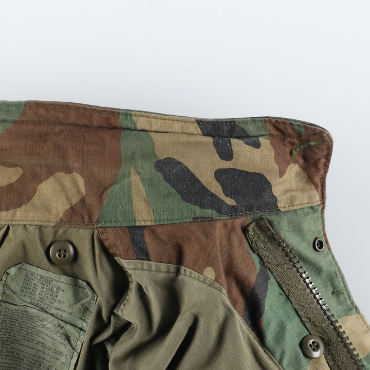 1987 delivery, genuine US military M-65 Woodland Camo camouflage pattern military field jacket, USA made, X-SMALL REGULAR, men's S /eaa384776