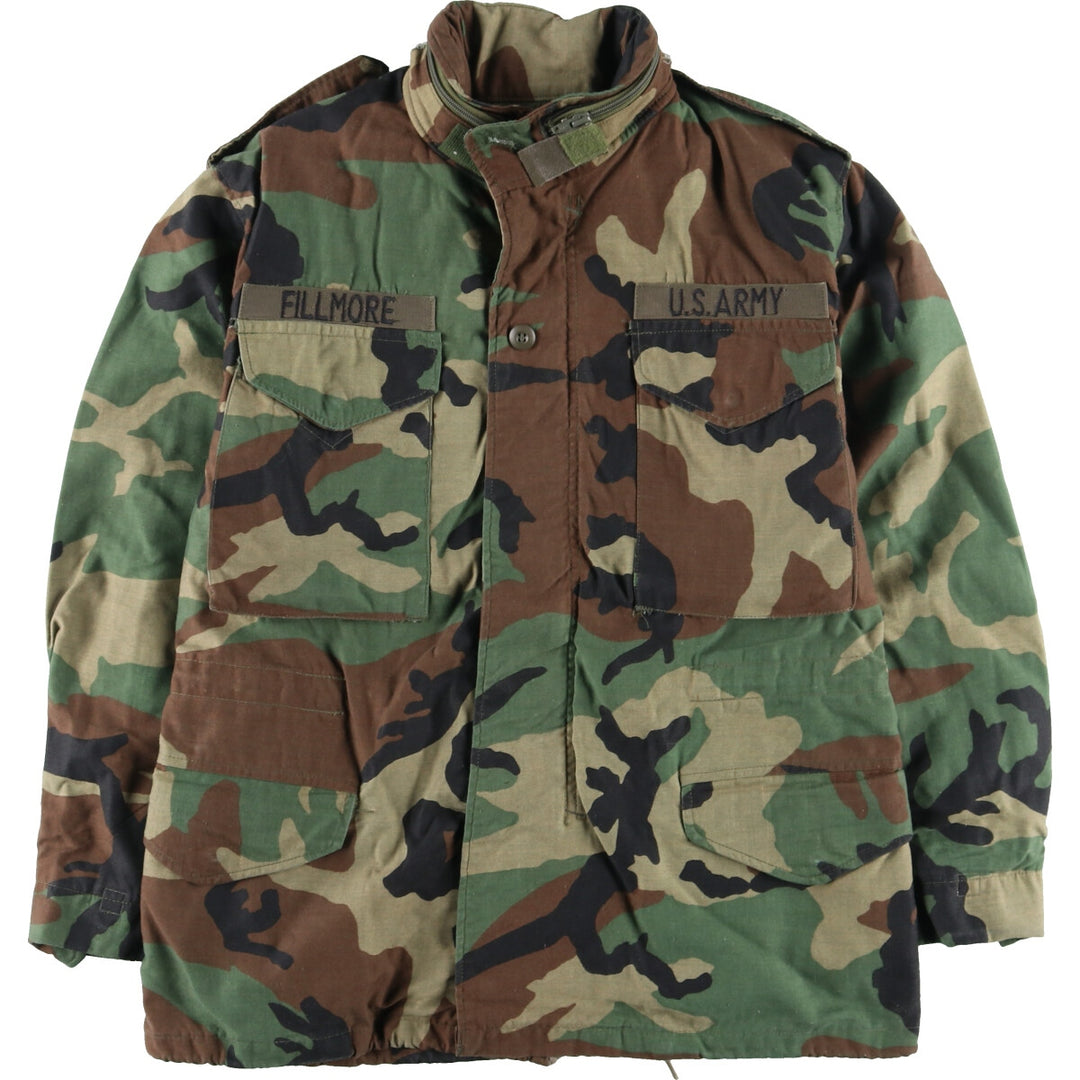 1983 delivery, genuine US military item, USARMY M-65 Woodland Camo, camouflage pattern, military field jacket, USA made, SMALL SHORT, men's M /eaa384777