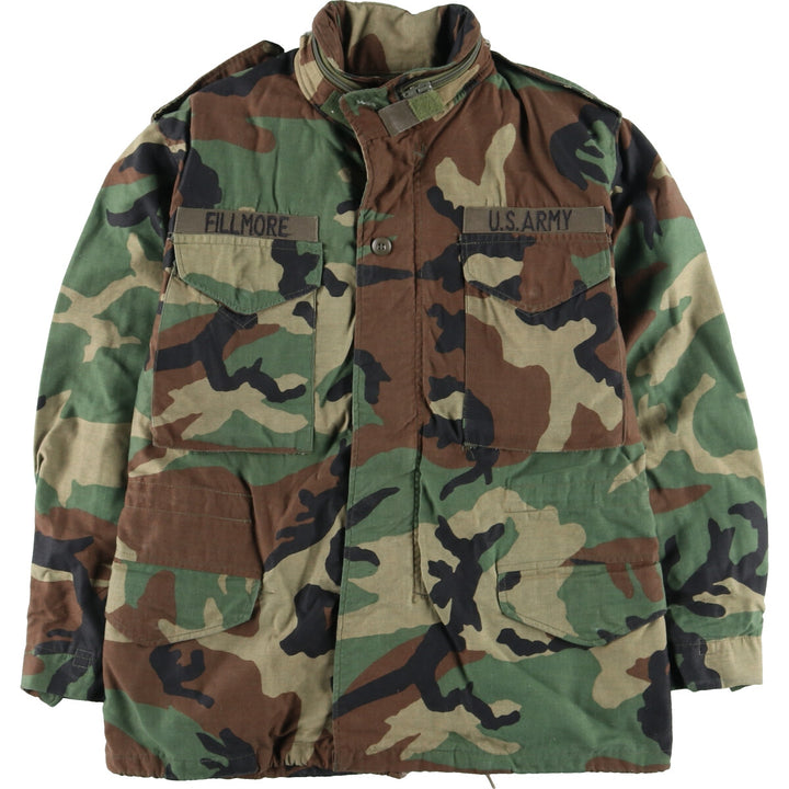 1983 delivery, genuine US military item, USARMY M-65 Woodland Camo, camouflage pattern, military field jacket, USA made, SMALL SHORT, men's M /eaa384777