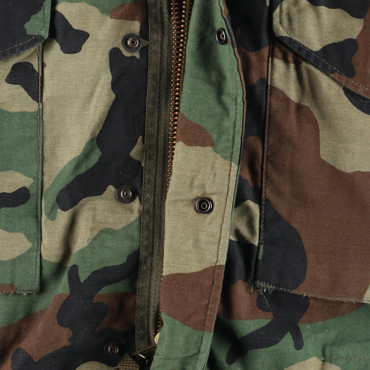 1983 delivery, genuine US military item, USARMY M-65 Woodland Camo, camouflage pattern, military field jacket, USA made, SMALL SHORT, men's M /eaa384777