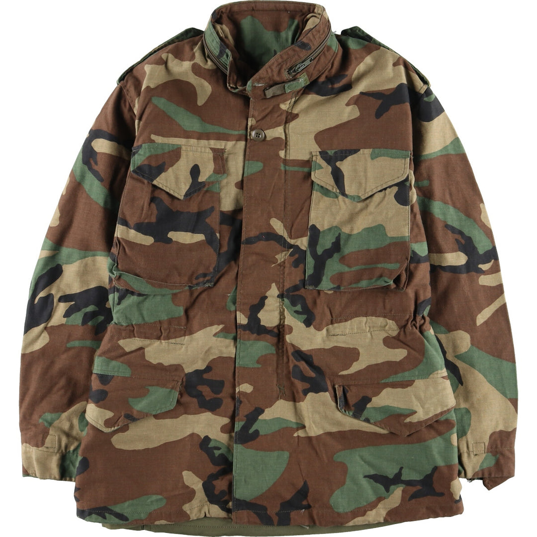 1985 delivery, genuine US military M-65 Woodland Camo camouflage pattern military field jacket, made in USA, small regular, men's M /eaa384778