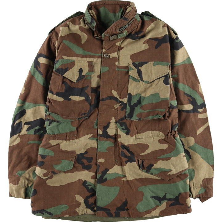 1985 delivery, genuine US military M-65 Woodland Camo camouflage pattern military field jacket, made in USA, small regular, men's M /eaa384778
