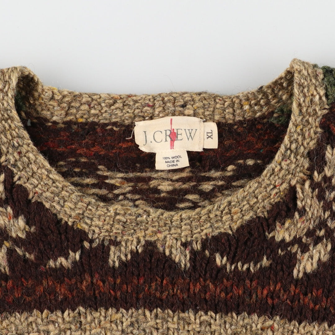 90'S J.Crew All-over Snow Pattern Nordic Sweater Men's XL Vintage /eaa384832