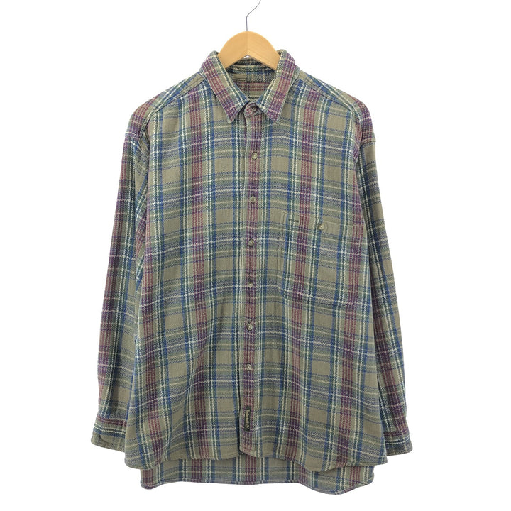 90'S Timberland WEATHERGEAR Long Sleeve Light Flannel Check Shirt Men's XL Vintage /eaa384901